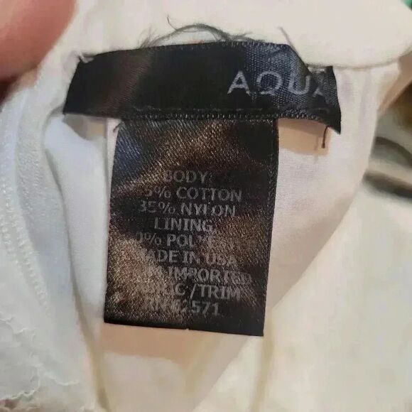 Aqua Women's Ivory Cotton/Lyocell/Poly Lined Lace Halter Dress - Picture 10 of 10